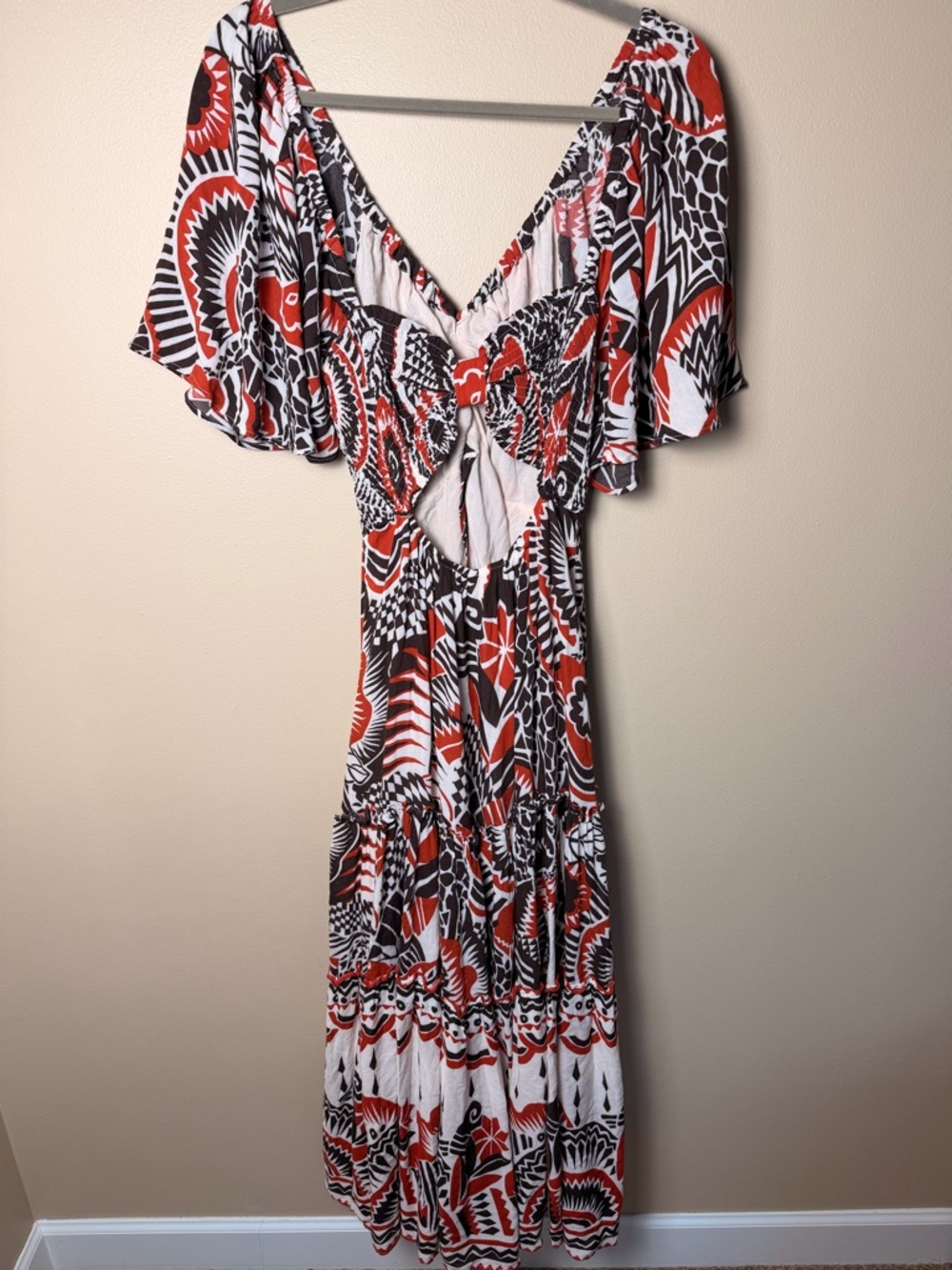 Anthropologie Tiered Maxi Dress Boho Cut-Out Back Size M NWOT - Picture 8 of 14